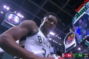 嘲讽拉满!字母哥怪兽碾压申京后面对镜头“快叫醒我快叫醒我!”